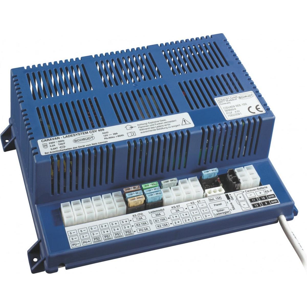 Lippert CSV 409, 12V Laderegler für mobile Anwendungen mit 6 geschützten Stromkreisen, blau