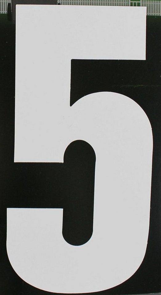 Aco Hausnummer Conacord Reflektierende Klebezahl 5 weiß 170 mm 5, reflektierendes PVC, selbstklebend