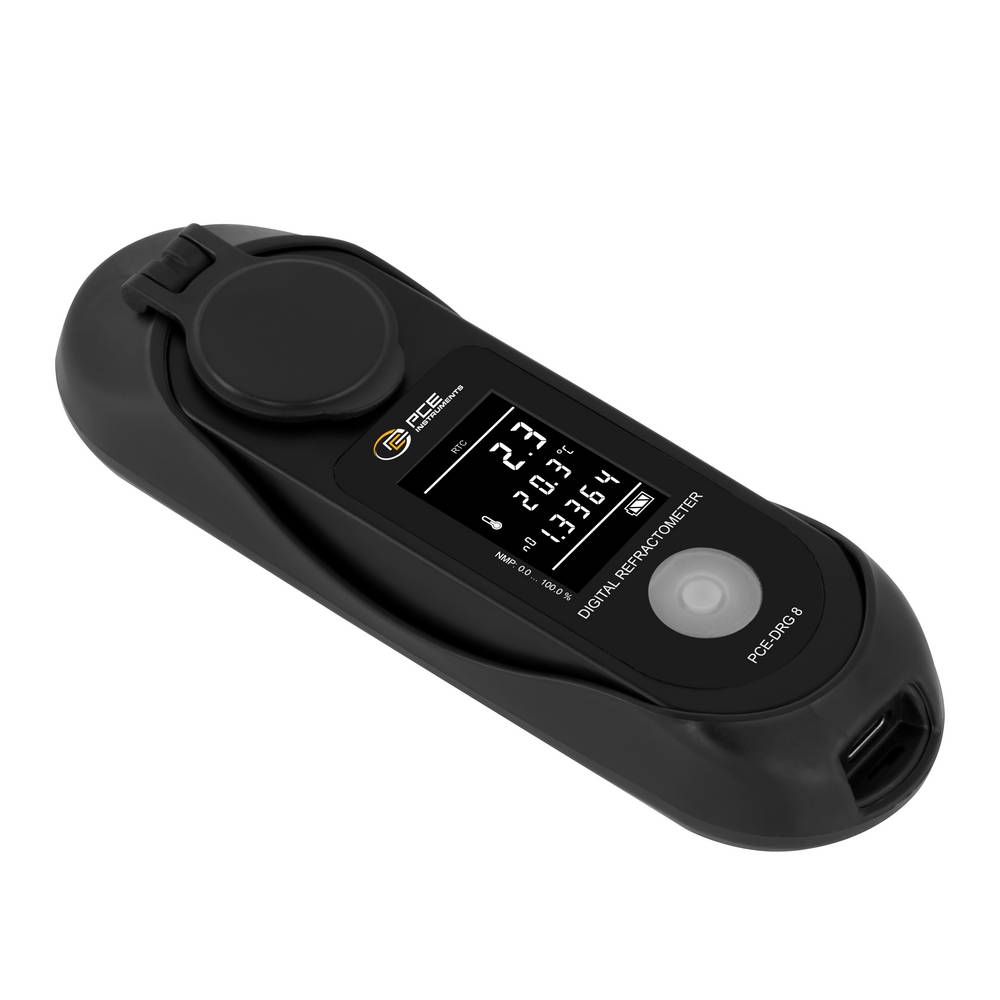 PCE Instruments PCE-DRG 8, Digitales Refraktometer zur Bestimmung von N-Methyl-2-pyrrolidon, LCD-Display, Lieferung im stabilen Etui mit Pipette, kalibriert
