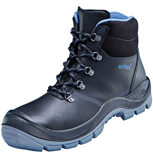 Atlas Schuhe XP 505 Arbeitsschuh, wasserdichtes Outdoorleder, schwarz, Stahlkappe, metallfreie Durchtritthemmung