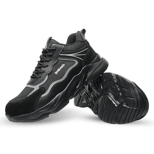 Shraks Moda Sicherheitsschuhe Bequem, Stahlkappe, Rutschfest,ISO20345 Arbeitsschuh - Schwarz
