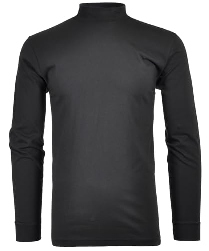 Ragman Herren Longsleeve Shirt, Casual Pullover mit Stehkragen, Schwarz, Größe XL, aus hochwertiger Baumwolle