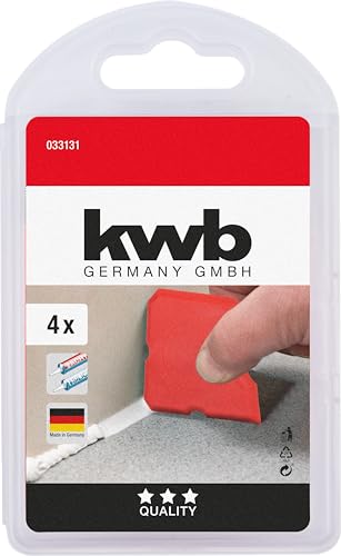 kwb Set mit 4 Fugenglättern, langlebiges rotes Silikon, hohe Sichtbarkeit, einfache Reinigung