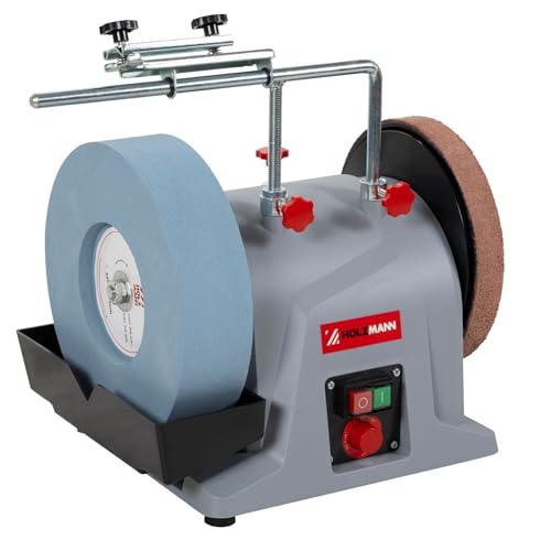 Holzmann NTS250S, Nass-Trockenschärfgerät mit stufenloser Drehzahlregelung und Wasserwanne zur Kühlung