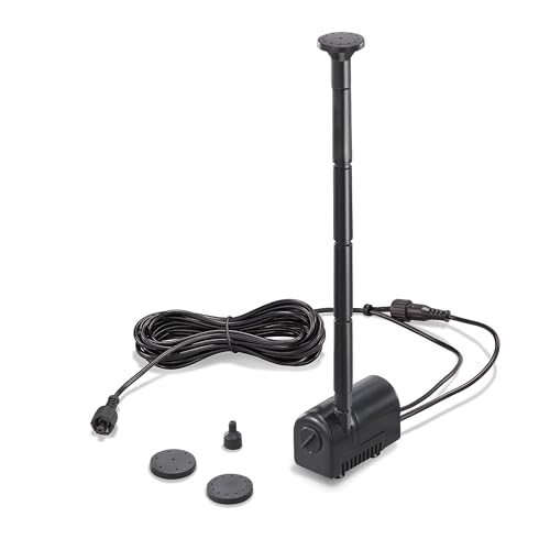 Esotec Solar Einzelpumpe Fountain 160 230 LED, universell einsetzbare Teichpumpe, IP68, 230l/h Förderleistung, 6-9V/DC, inklusive Düsenaufsätze