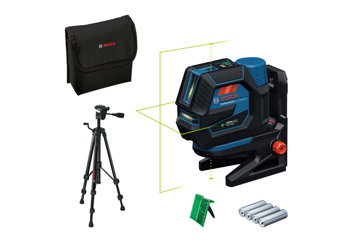 Bosch Professional Kreuzlinienlaser Kombilaser »GCL 12V-50-22 CG«, grün ...