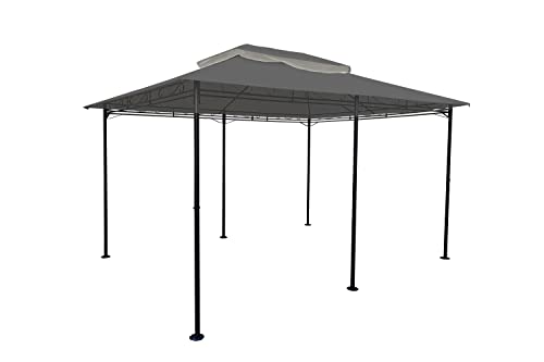Spetebo Pavillon-Ersatzdach Cape Town 4 x 3 m, anthrazit, 270 g/m², wasserdicht mit Kaminabzug
