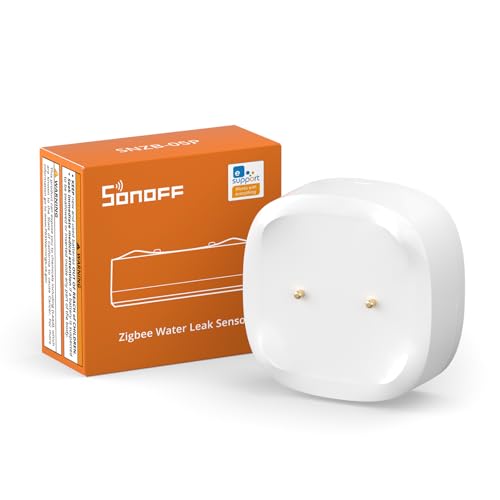SONOFF SNZB-05P Zigbee Wassermelder, Smart Home Wassersensor mit Echtzeitwarnungen, 5 Jahre Batterielebensdauer, kompatibel mit Alexa und Google Assistant, erfordert Zigbee Hub