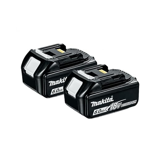 Makita BL1860B, 18V LXT Li-Ion 6,0 Ah Akku 2er-Pack mit Ladestandsanzeige, lange Lebensdauer