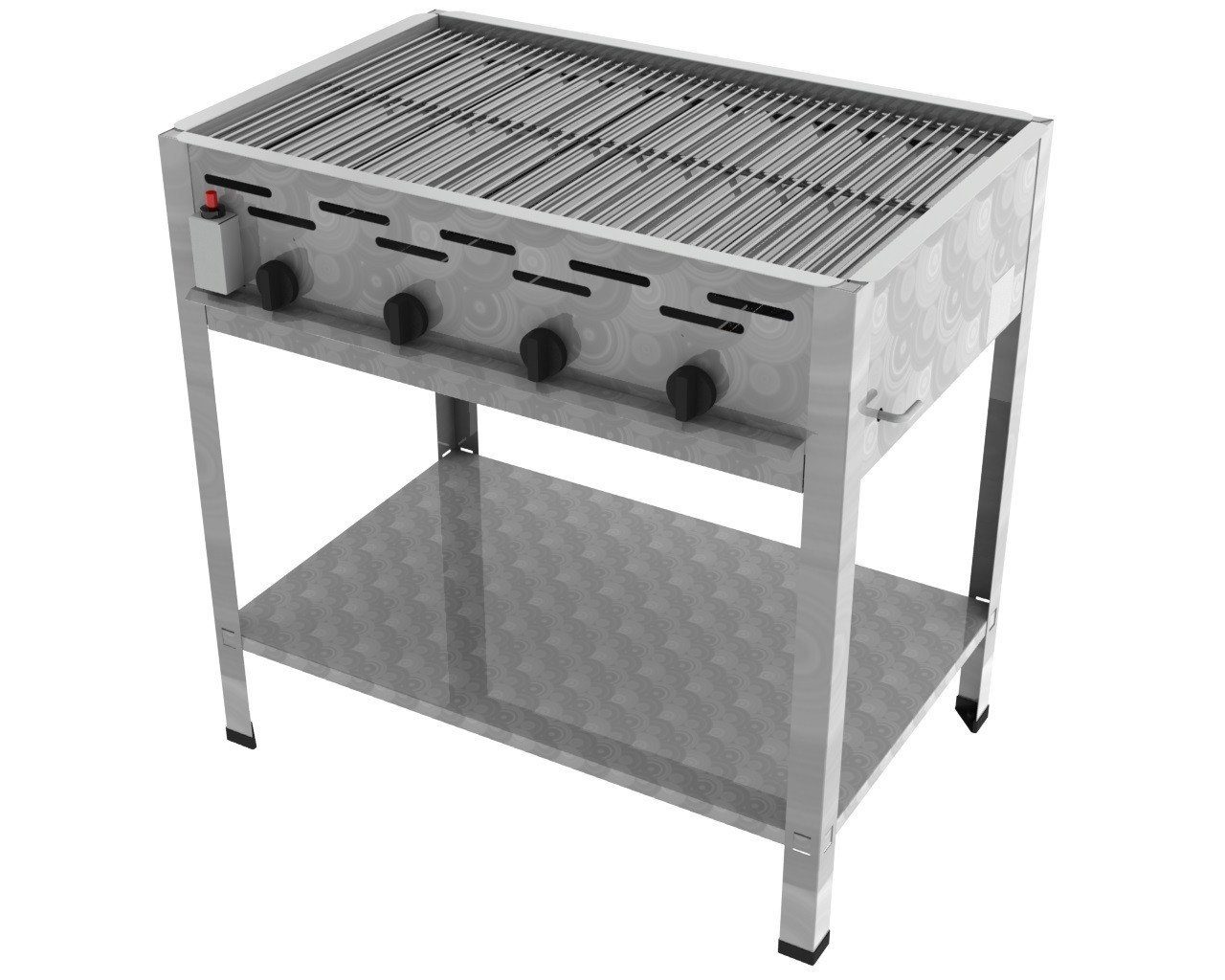ChattenGlut Gasgrill ChattenGlut Gastrobräter 18kW mit Rost, BxTxH: 810x530x800 cm, Edelstahl Design, Piezozündung, Made in Germany