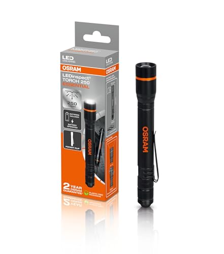 Osram Automotive LEDinspect torch 250 essential, Arbeitsleuchte mit 250 lm, Aluminiumgehäuse, IP44-Schutz, Zoomfunktion