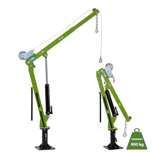 TRUTZHOLM Pickup Kran, Stahl, 900 kg Tragkraft, 360° drehbar mit Seilwinde und 725 cm Seil