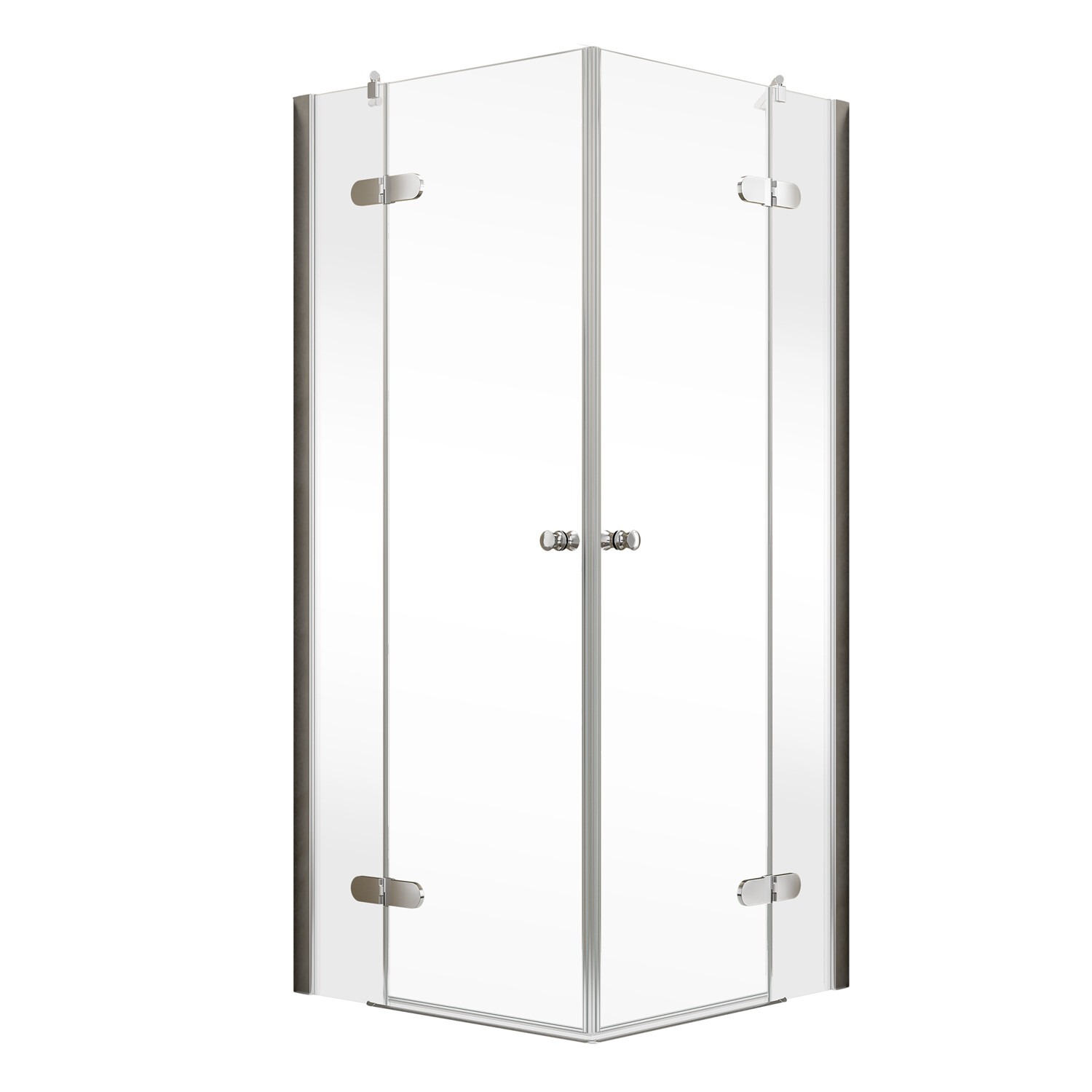 Schulte Eckdusche 'MasterClass' teilgerahmt, Chromoptik, 100 x 200 x 100 cm - Robustes Sicherheitsglas, Heb-Senk-Mechanismus, Made in Germany