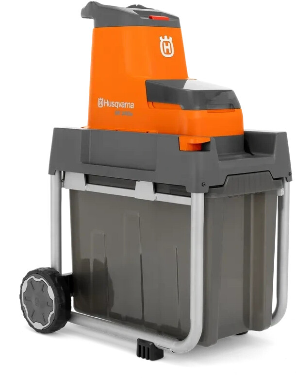 Husqvarna GS 340iS Akku-Häcksler mit Rückwärtsfunktion, automatischer Geschwindigkeitsanpassung, integriertem Stauraum und Sackhalter, kompaktes Klappdesign