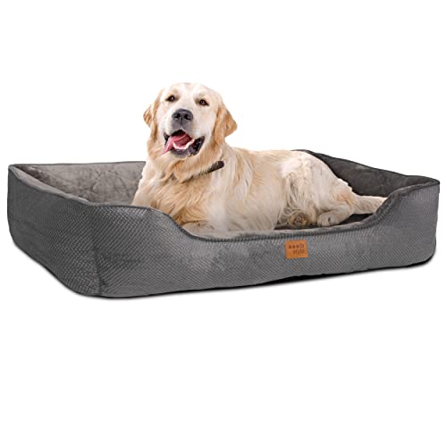 ib style® Happy Milo Hundebett | Körbchen für Hunde & Katzen | mit Reißverschluss | Größe: L | Grau