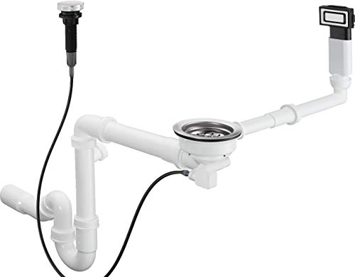 hansgrohe Automatische Ab- und Überlaufgarnitur für Einzelbecken, edelstahl, D14-11