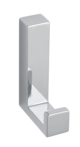 SIRO Kleiderhaken Salzhemmendorf, Modernes Design aus Druckguss, alufarbig pulverbeschichtet, 61 mm x 40 mm x 15 mm, Lochabstand 31 mm