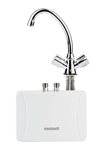 SaniSelf Kleindurchlauferhitzer KDU Hydraulisch 3,5 kW, druckloses Untertisch-Gerät mit Niederdruck-Armatur, Energieeffizienzklasse A