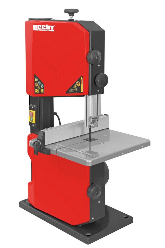 Hecht Bandsäge 8950, 500W Elektrosäge mit 1712 mm Sägebandlänge, 800 m/min Schnittgeschwindigkeit, 245 mm Schnittbreite, 0° bis 45° neigbarem Schneidtisch