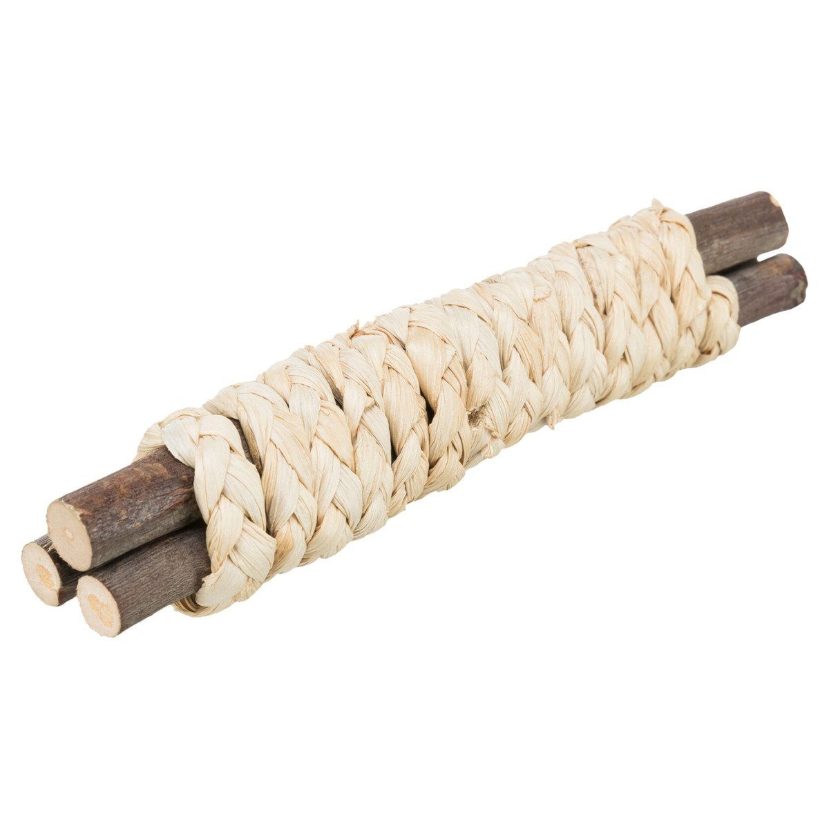 TRIXIE Tier-Beschäftigungsspielzeug Nagerspielzeug Hölzer mit Stroh, 15 x 3 cm