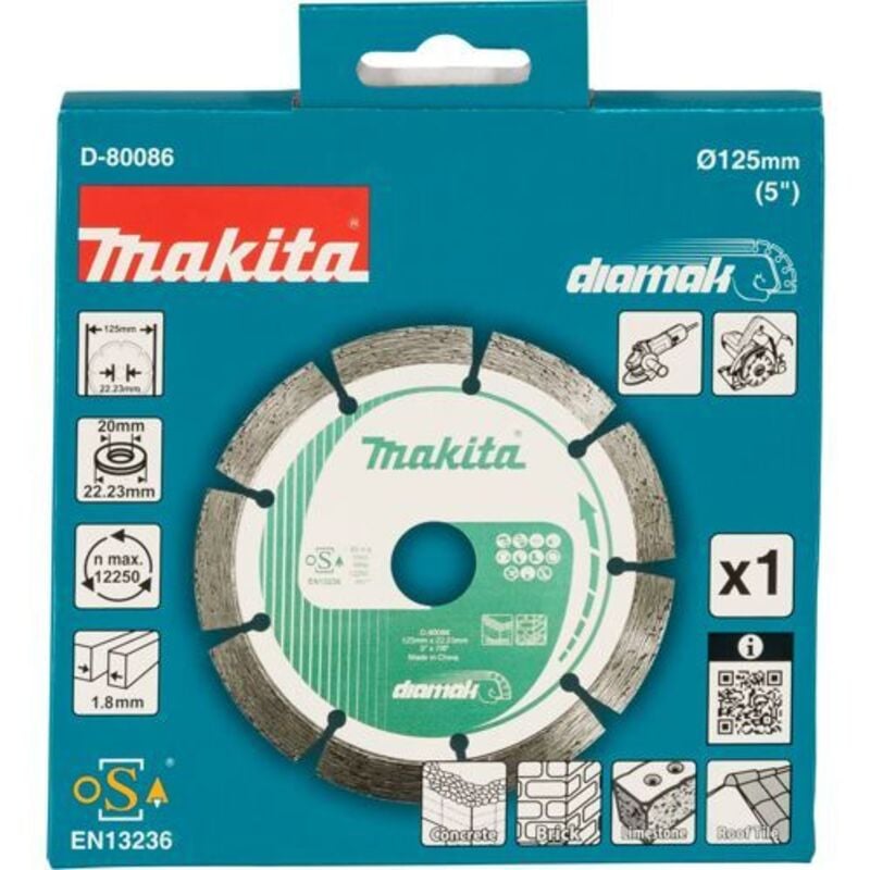 Makita D-80086 Diamantscheibe 125x22,23 mm, Trennscheibe für Beton und Ziegel