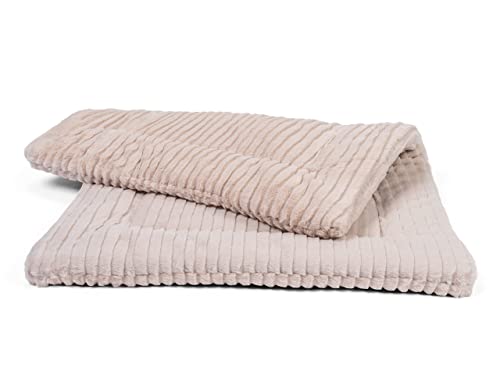 TrendPet Harmony 4cm gefütterte Hundedecke, Katzendecke, Liegedecke für Hunde und Katzen (Creme, 90x65cm)