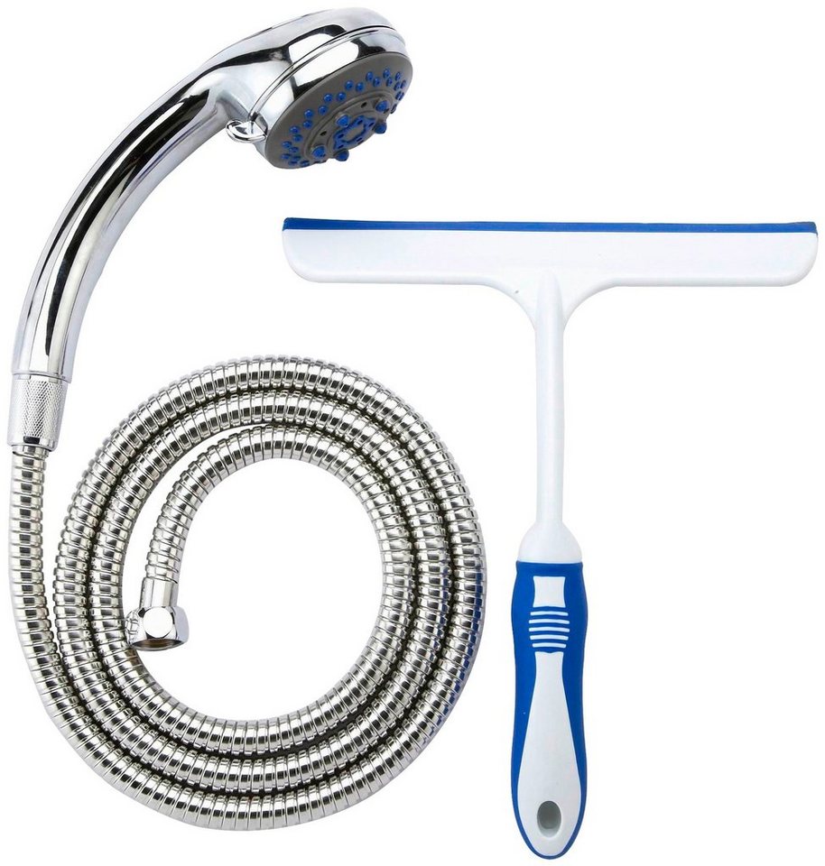 Schütte Handbrause, 3-tlg Handbrauseset mit Abzieher und 3 Funktionen, Duschkopf mit Schlauch