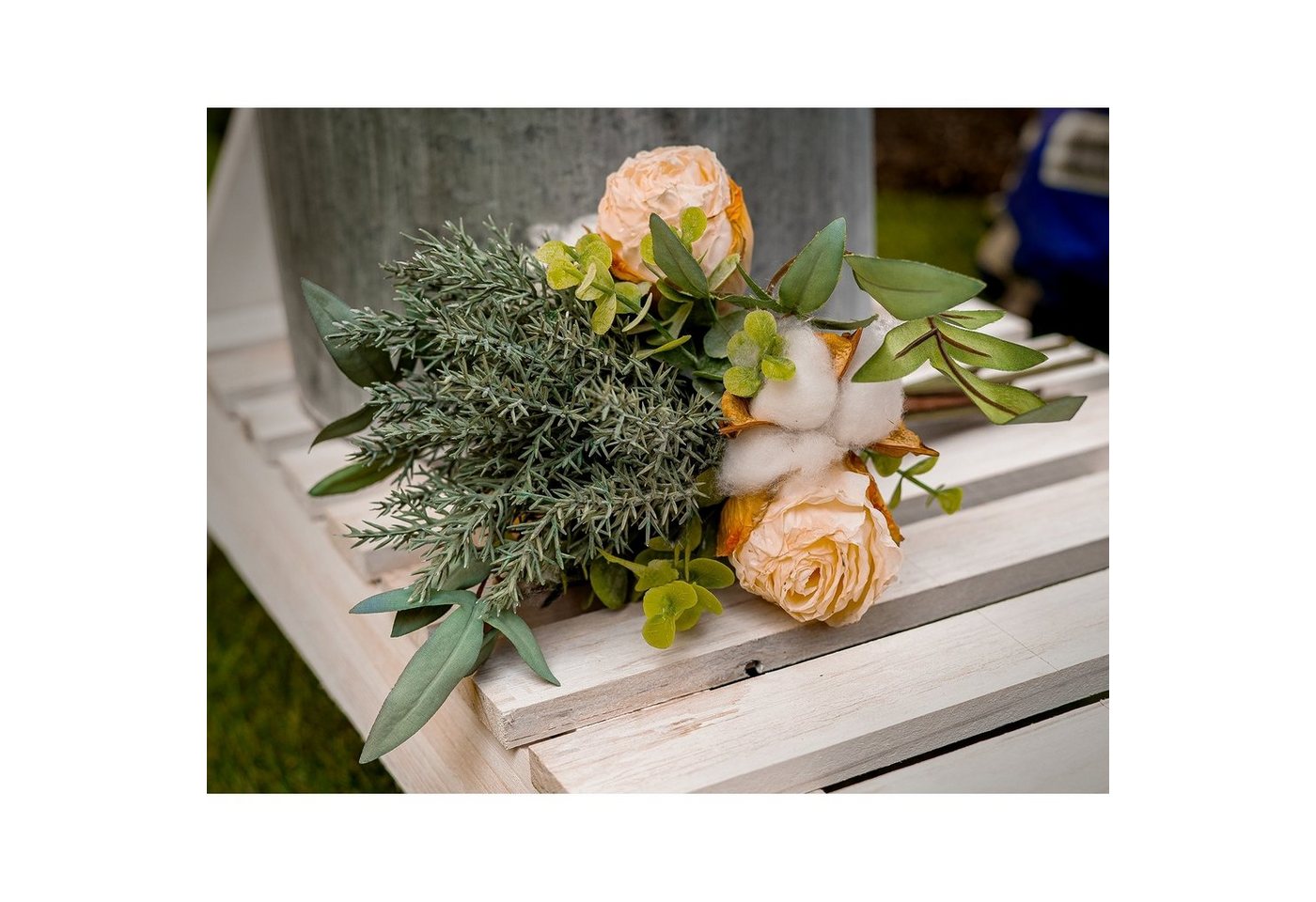 HTI-Living Kunstblume Frühlingsstrauß Flora unbekannt, Höhe 30 cm, künstlicher Blumenstrauß für die Vase, pflegeleicht, Höhe 33 cm