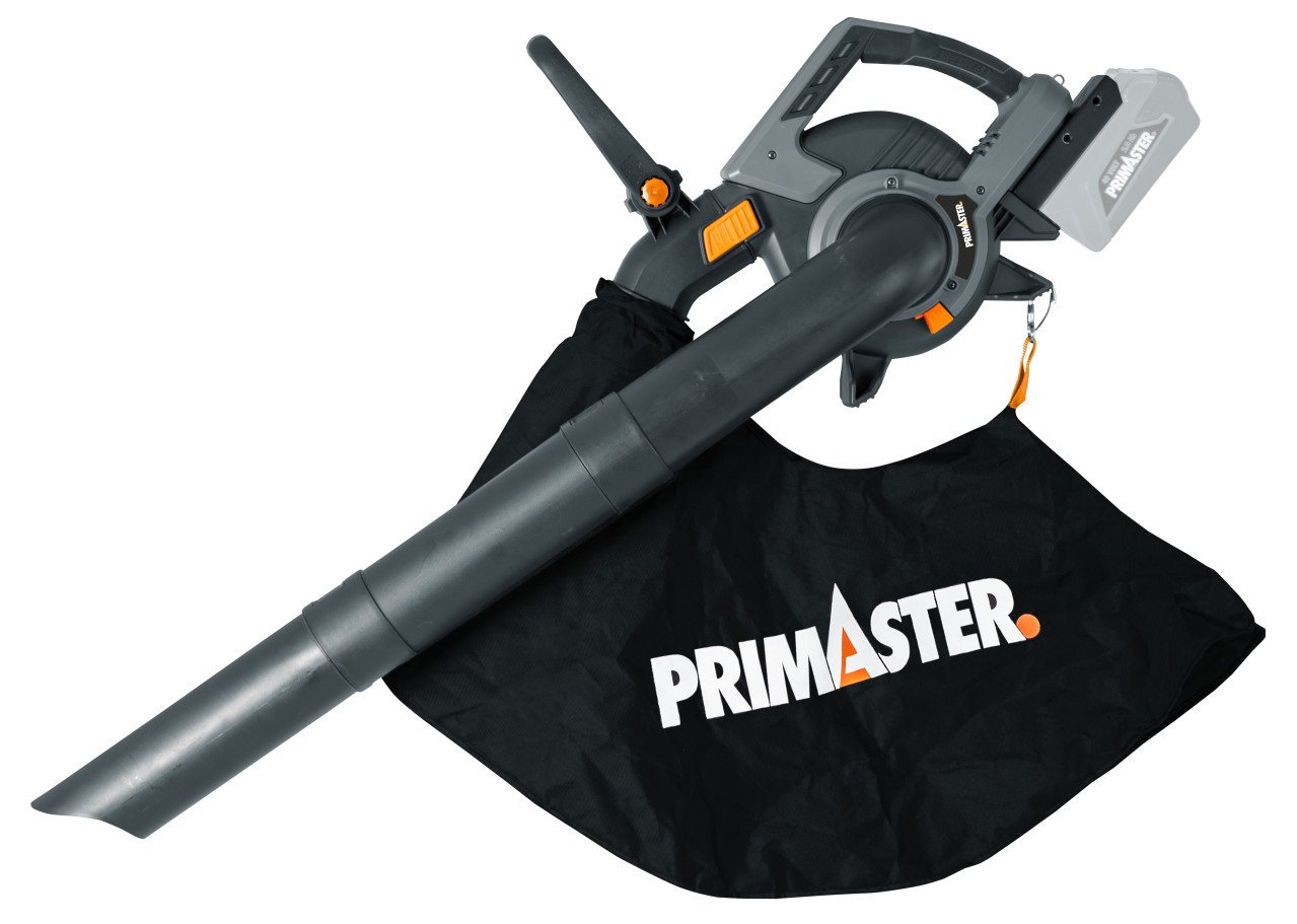 Primaster Akku-Laubsauger PALS 40 Solo, 3-in-1 Häckselfunktion, 45 Liter Fangsack, grau