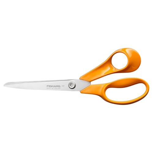 Fiskars Universalschere 210mm, rostfreier Stahl mit ergonomischem Kunststoffgriff, gerade Klinge