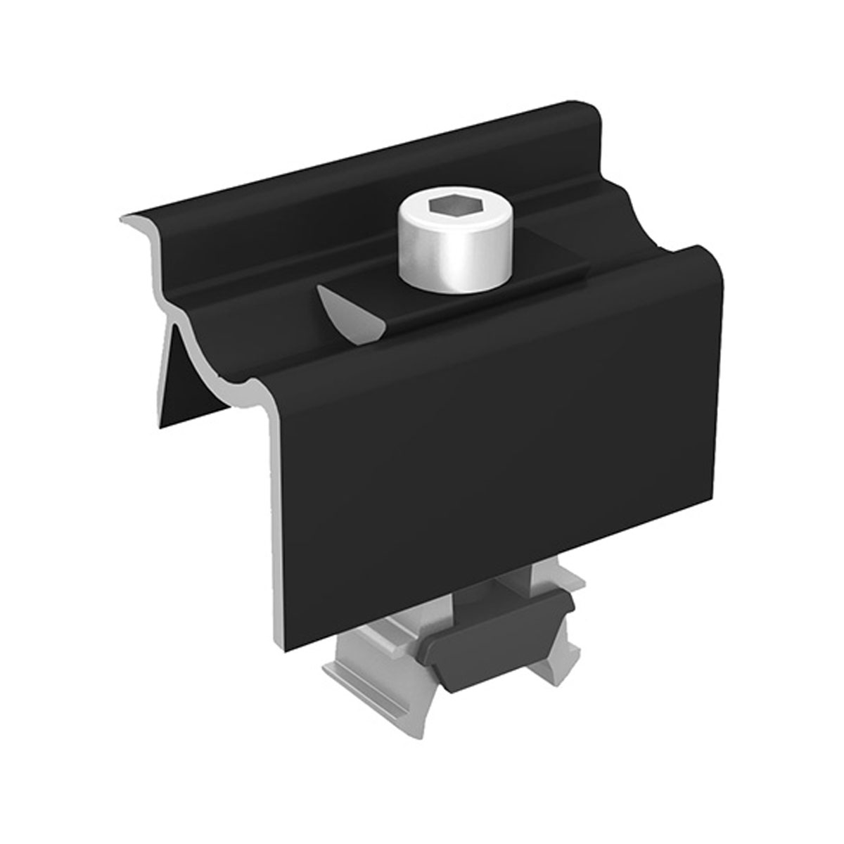 K2 Universal Endklemme OneEnd BLACK, mit Klickfunktion für Solarmodule (30mm bis 40mm Rahmenhöhe), 0% MwSt gemäß §12 III UStG