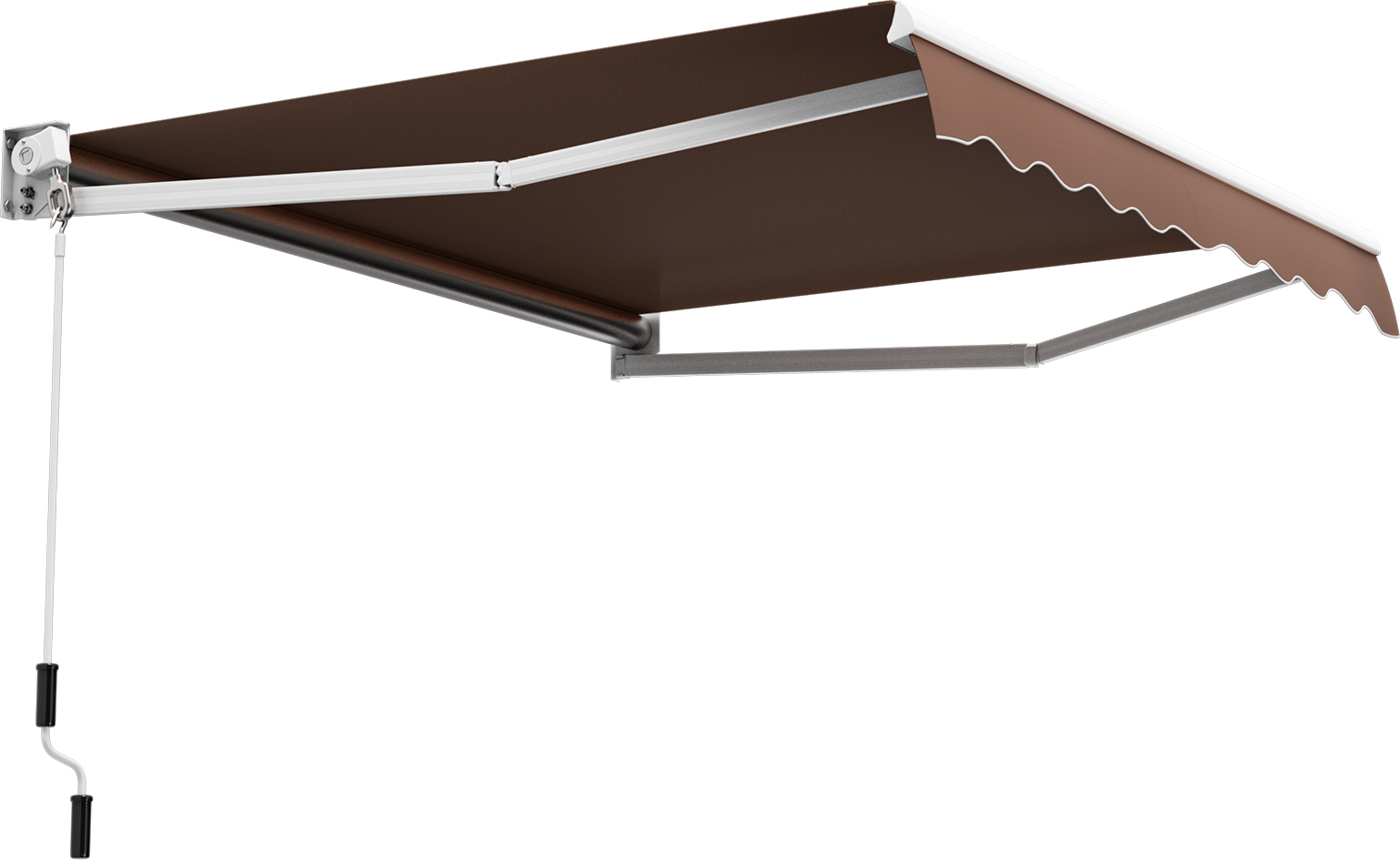 COSTWAY Gelenkarmmarkise 2,5x2m, UV- und wasserbeständige Balkonmarkise mit Aluminiumrahmen, Braun