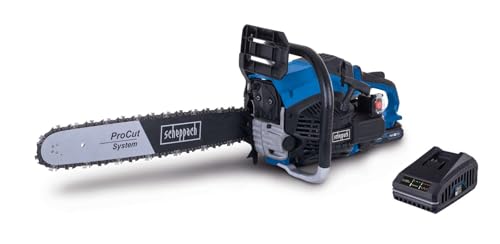 Scheppach IXES 20V Benzin-Kettensäge PCS56E, 3,1 PS, 2.300 W, Schwertlänge 51 cm, Max. Aststärke 47 cm