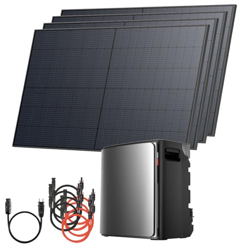 Solarway Balkonkraftwerk 2000Wp / 800W, Komplettset mit 3,8 kWh EcoFlow Stream Ultra X Speicher, 4 x 500W Solarmodulen, steckerfertige Mini-Solaranlage für die Steckdose