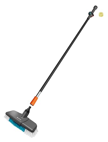 GARDENA Cleansystem Wasch-Set mit Stiel hard, für große und robuste Flächen, schwarz/blau