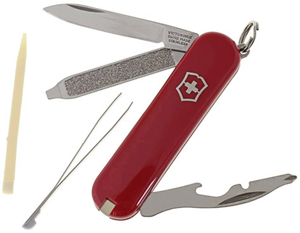 Victorinox Rally 0.6163, Schweizer Taschenmesser mit 9 Funktionen, rot