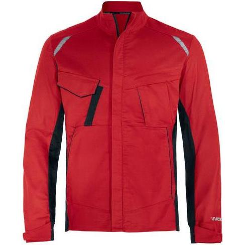 Uvex Safety Arbeitsjacke uvex suXXeed industry, rot, Herrenjacke mit ergonomischem Schnitt und reflektierenden Elementen, Größe XXL
