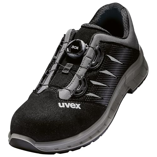 Uvex Sicherheitsschuh uvex 2 trend, Sportlicher Sicherheitshalbschuh mit Stahlzehenschutz, BOA® Fit System, atmungsaktivem Mikrovelours-Obermaterial, Größe 42