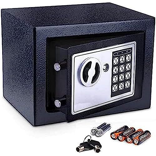 Meykey Tresor, Elektronischer Safe, Möbeltresor, Schlüsseltreso, Zifferntastatur sicher, feuerfest wasserdicht, perfekt für Hause Büro Hotel Business Schmuck Bargeldverbrauch Lagerung Schwarz