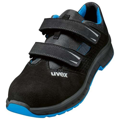 Uvex uvex 2 trend Sandale S1P Arbeitsschuh, sportlich mit Stahlkappe und druchtritthemmender Sohle, schwarz/blau