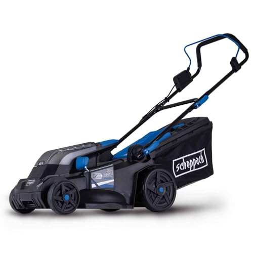 Scheppach BC-MP380-X, Akku-Rasenmäher mit 40 V, 38 cm Schnittbreite, 6 Schnitthöhen, Mulchfunktion, 45-Liter-Auffangkorb