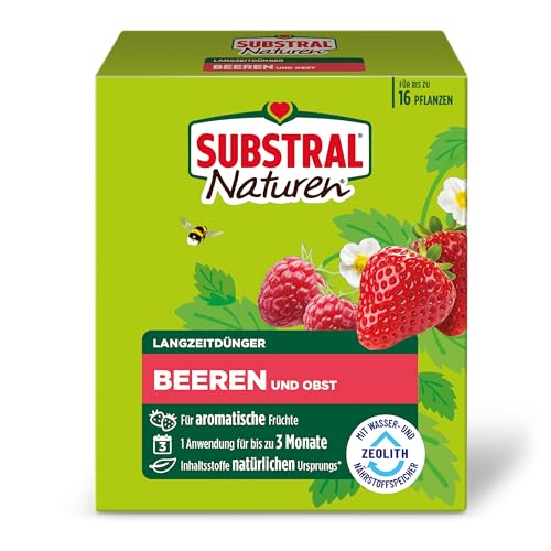 Substral Naturen Langzeitdünger Beeren und Obst, Organisch-mineralischer Dünger mit Zeolith, 1,2 kg für bis zu 3 Monate Nährstoffversorgung