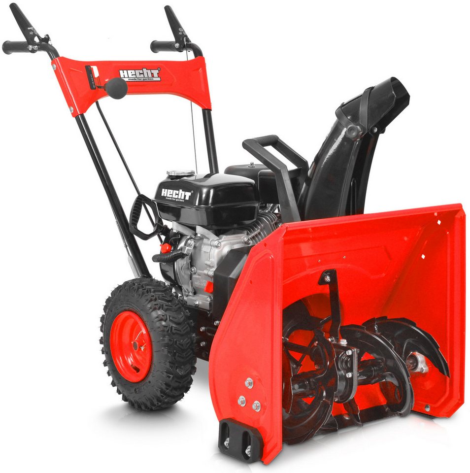 Hecht 9555, Benzin-Schneefräse zweistufig mit 5,5 PS, 56 cm Arbeitsbreite, 11 m Wurfweite, drehbarer Auswurfkanal 190°