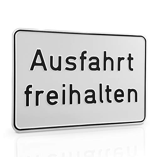 Betriebsausstattung24® Hinweisschild „Ausfahrt freihalten“ | Aluminium | 33,0 x 25,0 cm