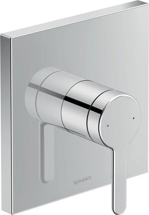 Duravit Badarmatur Einhebel-Brausemischer C.1 Unterputz eckig chrom 1 Verbraucher Anschlussart Grundkörper Keramikmischsystem eckige Rosette 150 x 150 mm Sichtteile mit Funktionseinheit empfohlener Betriebsdruck 3-5 bar