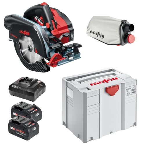 Mafell Akku Handkreissäge K 65 18M bl, extrem leistungsfähig mit 67 mm Schnitttiefe, inkl. Sägeblatt 2x Akku CAS 91D801