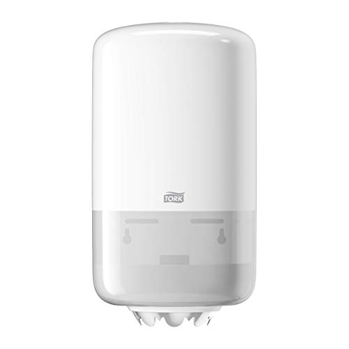 Tork 558000 Mini Innenabrollungsspender für M1 Papierwischtücher, hygienische Einzeltuchentnahme, weiß, (B x H x T) 174 x 321 x 165 mm