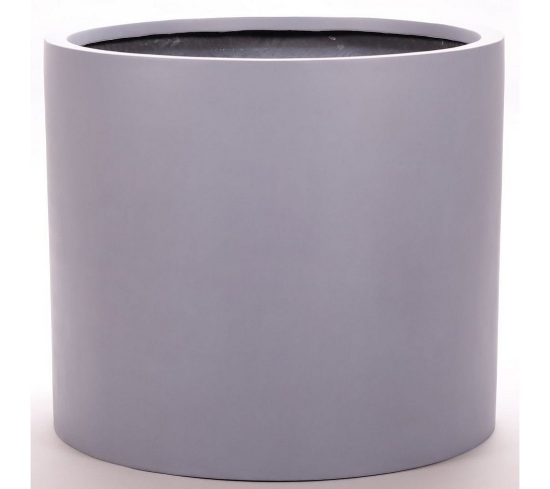 Elegant Einrichten Pflanzkübel Fiberglas Zylindrisch D60xH50cm Grau, wasserdicht, UV-beständig und frostsicher