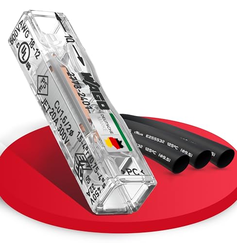 Heidemann Iso Flex Reparatur-Set, 9-tlg. mit 6 WAGO Durchgangsverbindern und 3 Schrumpfschläuchen für sichere Kabelverbindungen