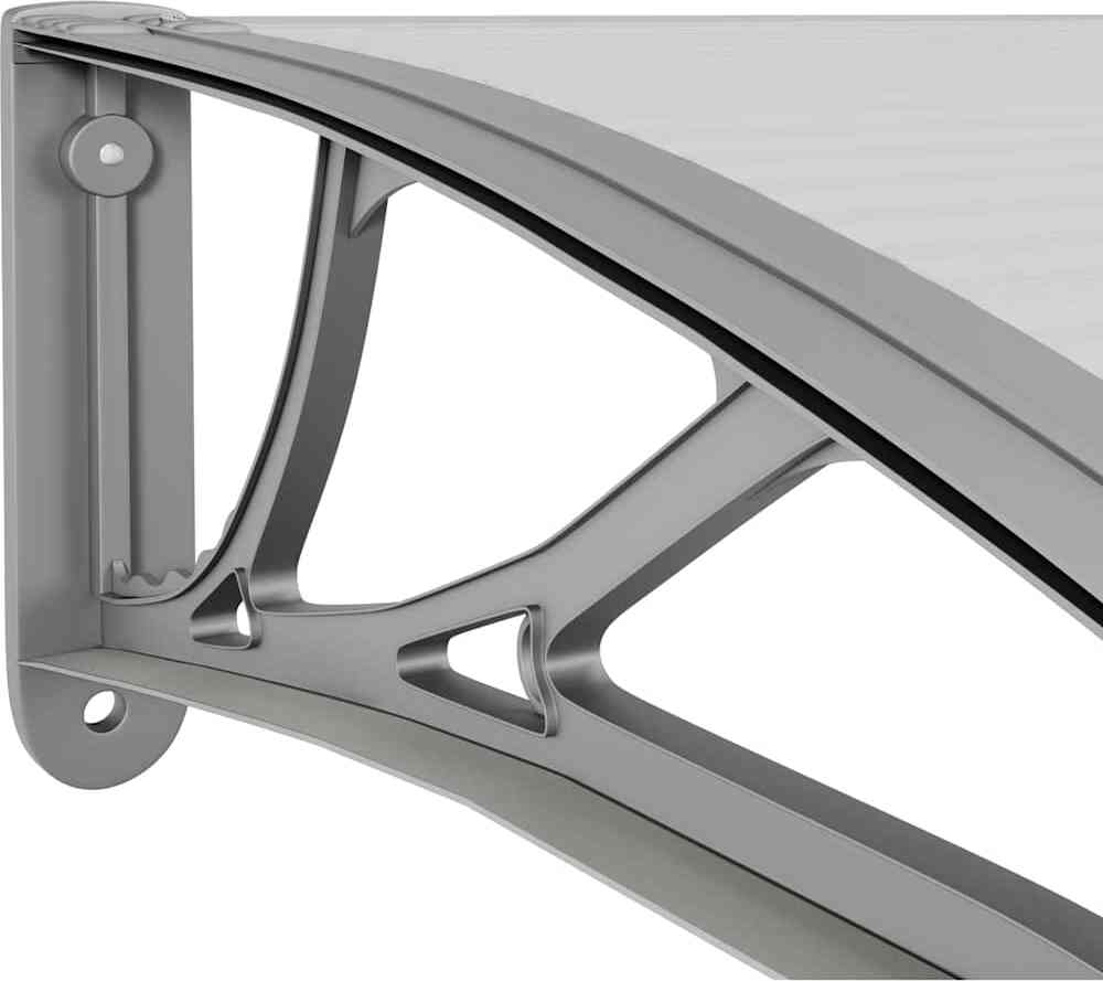 vidaXL Türvordach Grau 400x100 cm Polycarbonat, Witterungsbeständig und einfach zu montieren